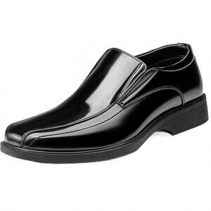 NEW BRUNO MARC men's square toe dress loafers in black